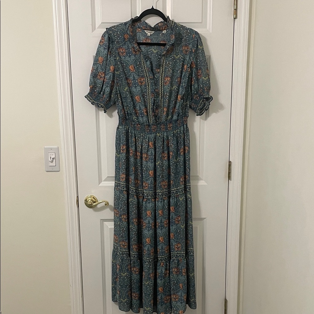 Max Studio Floral Maxi Dress - Blue and Orange